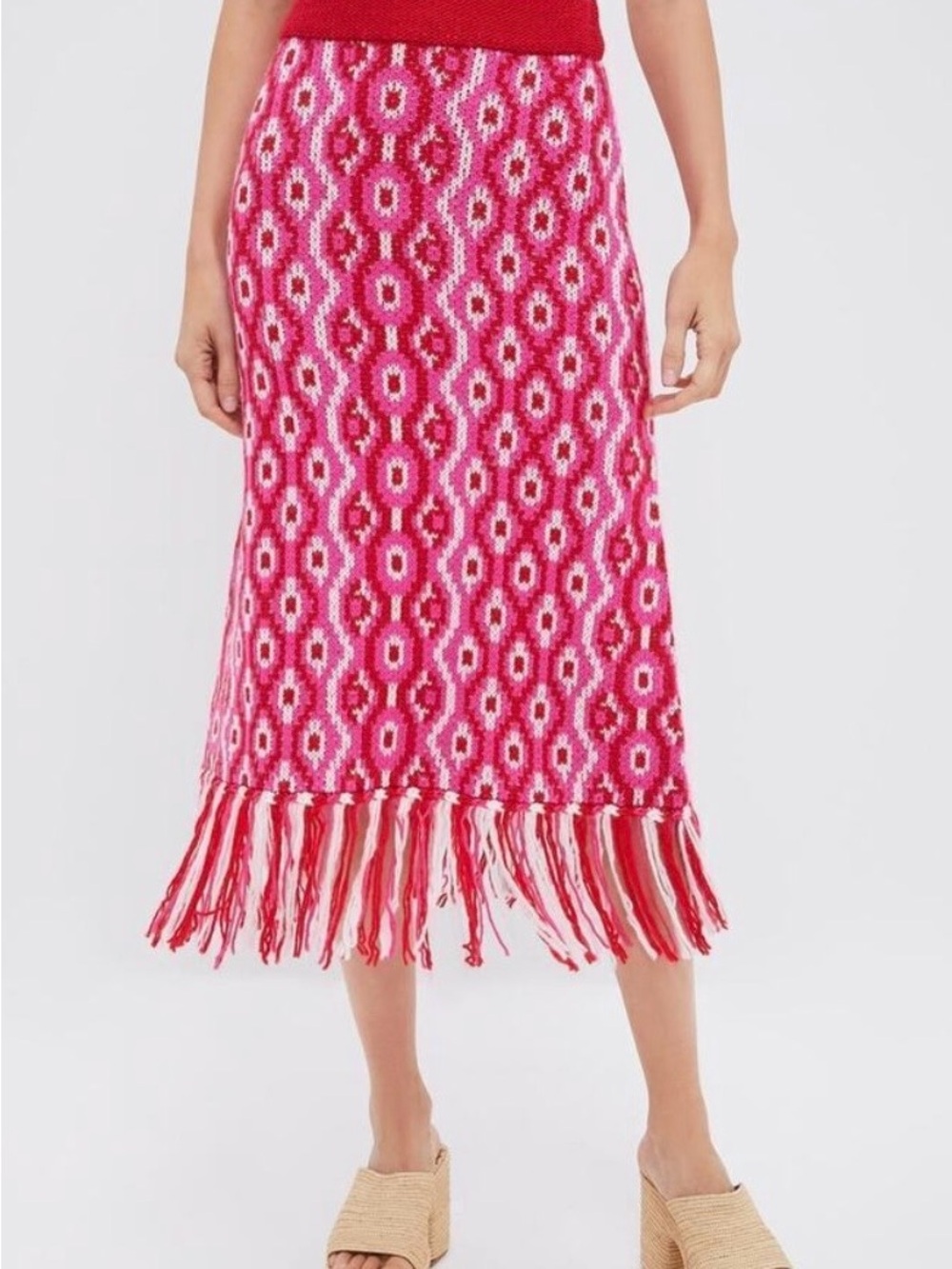 Tuckernuck Hyacinth House Mirabel Fringe Midi Skirt XS